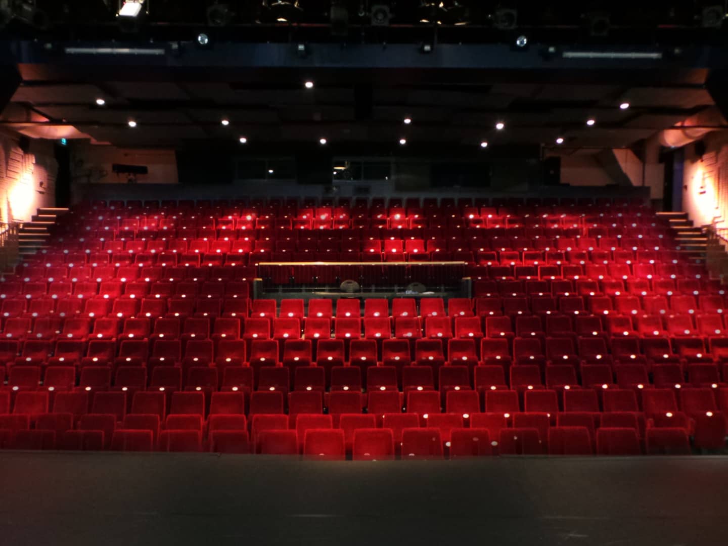 grote zaal met rode pluche stoelen van WestlandTheater de naald in het westland