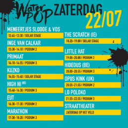 timetable programma Waterpop zaterdagavond 2023